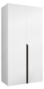 Gardróbszekrény Hartford 579, Laminált forgácslap, 202x100x52cm, Fekete, Fehér