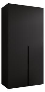 Gardróbszekrény Hartford 579, Laminált forgácslap, 202x100x52cm, Fekete