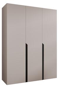 Gardróbszekrény Hartford 580, Laminált forgácslap, 202x150x52cm, Kasmír, Fekete