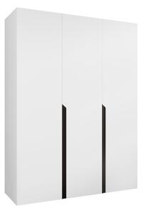 Gardróbszekrény Hartford 580, Laminált forgácslap, 202x150x52cm, Fekete, Fehér