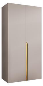 Gardróbszekrény Hartford 579, Laminált forgácslap, 202x100x52cm, Kasmír, Aranysárga
