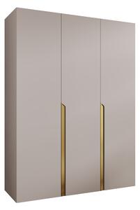 Gardróbszekrény Hartford 580, Laminált forgácslap, 202x150x52cm, Kasmír, Aranysárga