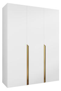 Gardróbszekrény Hartford 580, Laminált forgácslap, 202x150x52cm, Aranysárga, Fehér