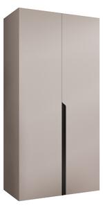 Gardróbszekrény Hartford 579, Laminált forgácslap, 202x100x52cm, Kasmír, Fekete