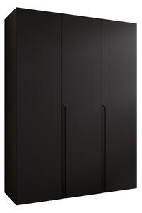 Gardróbszekrény Hartford 580, Laminált forgácslap, 202x150x52cm, Fekete