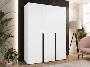 Gardróbszekrény Hartford 580, Laminált forgácslap, 202x150x52cm, Fekete, Fehér