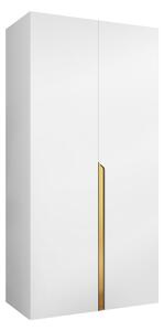 Gardróbszekrény Hartford 579, Laminált forgácslap, 202x100x52cm, Aranysárga, Fehér