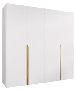 Gardróbszekrény Hartford 581, Laminált forgácslap, 202x200x52cm, Aranysárga, Fehér