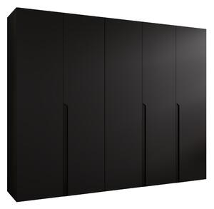 Gardróbszekrény Hartford 582, Laminált forgácslap, 202x250x52cm, Fekete