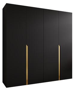 Gardróbszekrény Hartford 581, Laminált forgácslap, 202x200x52cm, Aranysárga, Fekete