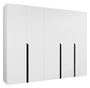 Gardróbszekrény Hartford 582, Laminált forgácslap, 202x250x52cm, Fekete, Fehér