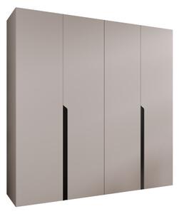 Gardróbszekrény Hartford 581, Laminált forgácslap, 202x200x52cm, Kasmír, Fekete