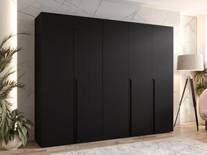 Gardróbszekrény Hartford 582, Laminált forgácslap, 202x250x52cm, Fekete