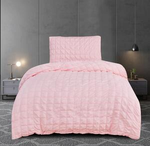 Krepp ágyneműhuzat Polycotton Neapol rózsaszín 200x140cm+90x70cm