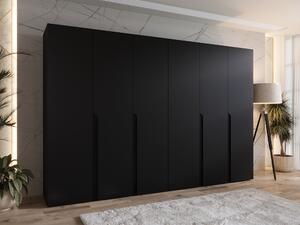 Gardróbszekrény Hartford 583, Laminált forgácslap, 202x300x52cm, Fekete