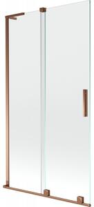 Mexen Velar L, 2 szárnyas eltolható kádparaván 100 x 150 cm, 8mm átlátszó üveg, rózsaszín arany, 896-100-003-01-60