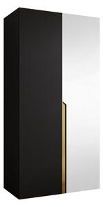 Gardróbszekrény Hartford 584, Laminált forgácslap, 202x100x52cm, Aranysárga, Fekete