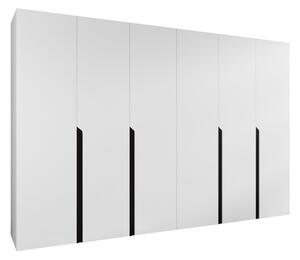 Gardróbszekrény Hartford 583, Laminált forgácslap, 202x300x52cm, Fekete, Fehér