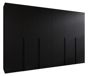 Gardróbszekrény Hartford 583, Laminált forgácslap, 202x300x52cm, Fekete