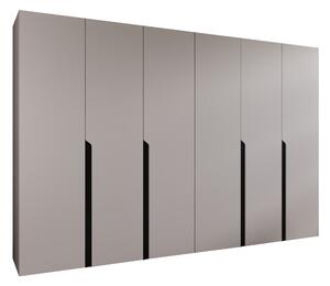 Gardróbszekrény Hartford 583, Laminált forgácslap, 202x300x52cm, Kasmír, Fekete