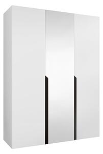 Gardróbszekrény Hartford 585, Laminált forgácslap, 202x150x52cm, Fekete, Fehér