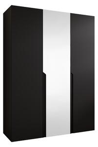 Gardróbszekrény Hartford 585, Laminált forgácslap, 202x150x52cm, Fekete