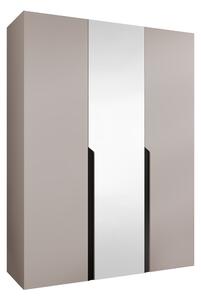 Gardróbszekrény Hartford 585, Laminált forgácslap, 202x150x52cm, Kasmír, Fekete