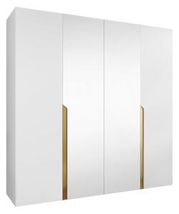 Gardróbszekrény Hartford 586, Laminált forgácslap, 202x200x52cm, Aranysárga, Fehér