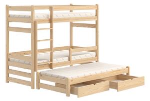 Alis PPV 018 emeletes ágy gyerekeknek, kihúzható - fenyőfa, 80x190