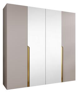 Gardróbszekrény Hartford 586, Laminált forgácslap, 202x200x52cm, Kasmír, Aranysárga