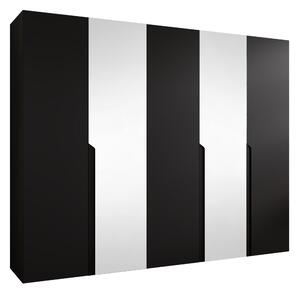 Gardróbszekrény Hartford 587, Laminált forgácslap, 202x250x52cm, Fekete