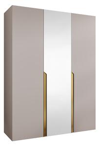Gardróbszekrény Hartford 585, Laminált forgácslap, 202x150x52cm, Kasmír, Aranysárga