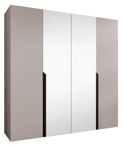 Gardróbszekrény Hartford 586, Laminált forgácslap, 202x200x52cm, Kasmír, Fekete
