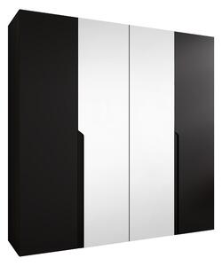 Gardróbszekrény Hartford 586, Laminált forgácslap, 202x200x52cm, Fekete