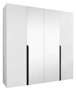 Gardróbszekrény Hartford 586, Laminált forgácslap, 202x200x52cm, Fekete, Fehér
