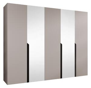 Gardróbszekrény Hartford 587, Laminált forgácslap, 202x250x52cm, Kasmír, Fekete