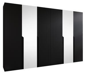 Gardróbszekrény Hartford 588, Laminált forgácslap, 202x300x52cm, Fekete