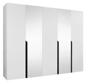 Gardróbszekrény Hartford 587, Laminált forgácslap, 202x250x52cm, Fekete, Fehér