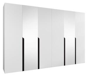Gardróbszekrény Hartford 588, Laminált forgácslap, 202x300x52cm, Fekete, Fehér