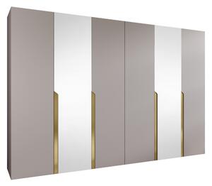 Gardróbszekrény Hartford 588, Laminált forgácslap, 202x300x52cm, Kasmír, Aranysárga