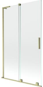Mexen Velar L, 2 szárnyas eltolható kádparaván 110 x 150 cm, 8mm átlátszó üveg, arany matt profil, 896-110-003-01-55
