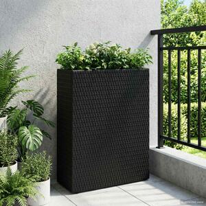 Magas Virágtartó Fekete 55 x 22 x 70 cm polirattan