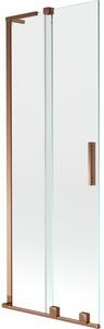 Mexen Velar L, 2 szárnyas eltolható kádparaván 70 x 150 cm, 8mm átlátszó üveg, rózsaszín arany, 896-070-003-01-60