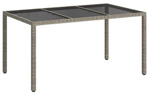VidaXL Kerti Asztal Szürke 150 x 90 x 75 cm polirattan