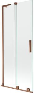 Mexen Velar L, 2 szárnyas eltolható kádparaván 80 x 150 cm, 8mm átlátszó üveg, rózsaszín arany, 896-080-003-01-60