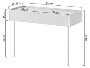 DESIN 2SZ modern sminkasztal / fésülködőasztal két fiókkal - kasmír / nagano-tölgy