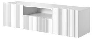 Nicole 150 cm fali TV-szekrény, nyitott polccal - fehér / matt fehér