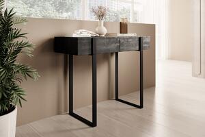 Verica modern konzolasztal/sminkasztal - szénfekete / fekete lábak