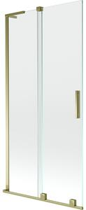 Mexen Velar L, 2 szárnyas eltolható kádparaván 90 x 150 cm, 8mm átlátszó üveg, arany fényes profil, 896-090-003-01-50