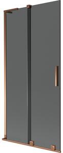 Mexen Velar L, 2 szárnyas eltolható kádparaván 90 x 150 cm, 8mm szürke üveg, rózsaszín arany, 896-090-003-41-60